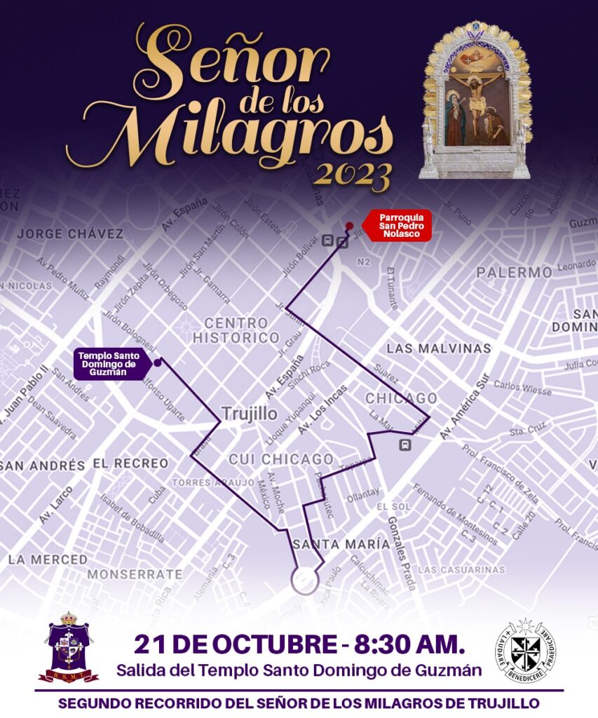 Recorrido Señor de los Milagros en Trujillo 21 de octubre